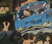 moguro causing a car wreck